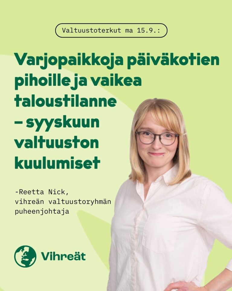 Varjopaikkoja päiväkotien pihoille ja vaikea taloustilanne – syyskuun valtuuston kuulumiset